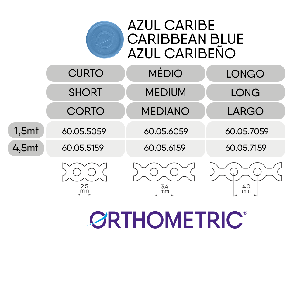 Elástico Corrente Azul Caribe