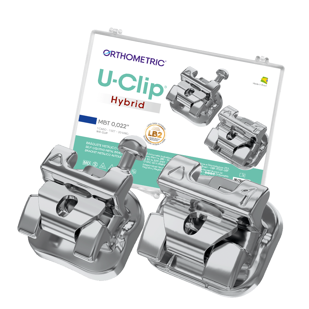 10.54.2300 – Bráquete Auto ligado de Aço Híbrido U-Clip MBT 0,022 – 01 caso