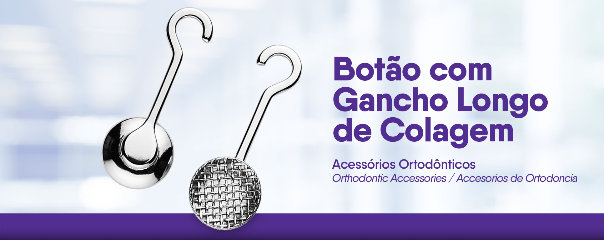 Botão com Gancho Longo de Colagem