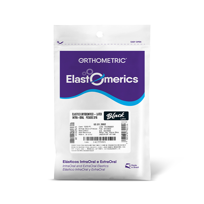 60.01.2301 – Elástico Intra oral Black Látex Médio 1/8 – 1000 un.