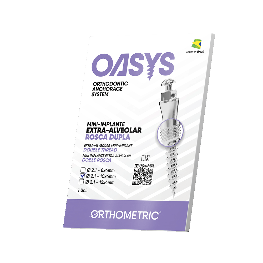 30.61.1004 – Mini-Implante Extra-Alveolar – Rosca Dupla – Ø 2,1mm 10x4mm – 1 un