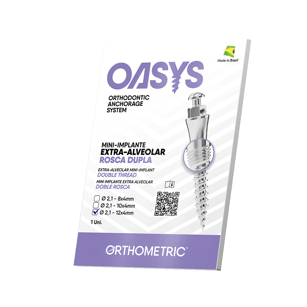 30.61.1204 – Mini-Implante Extra-Alveolar – Rosca Dupla – Ø 2,1mm 12x4mm – 1 un