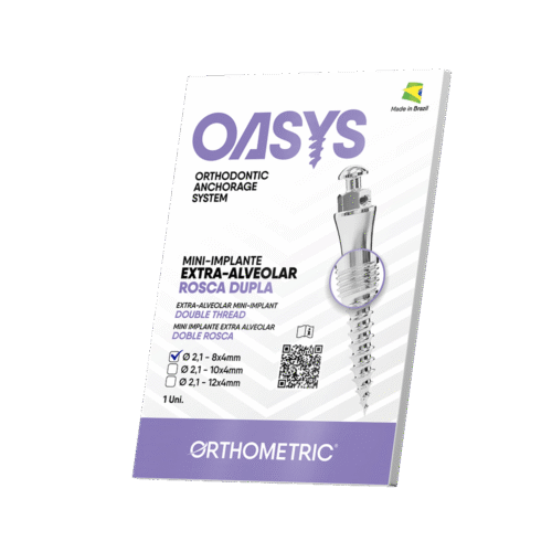 30.61.0804 – Mini-Implante Extra-Alveolar – Rosca Dupla – Ø 2,1mm 8x4mm – 1 un