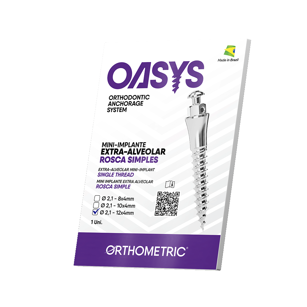 31.61.1204 – Mini-Implante Extra-Alveolar – Rosca Simples – Ø 2,1mm 12x4mm – 1 un