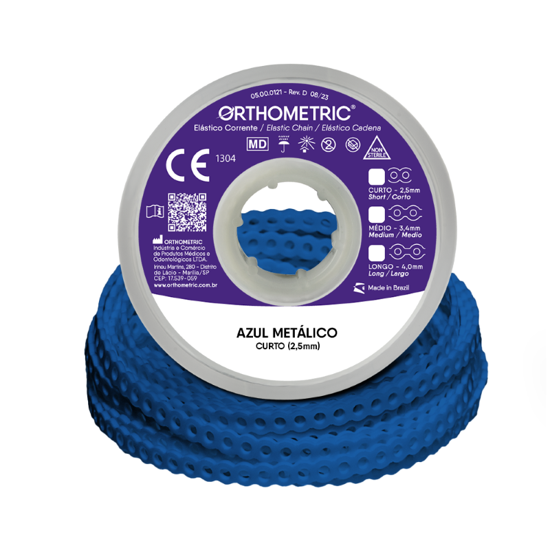 Elástico Corrente Azul Metálico